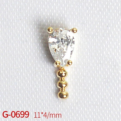 Nail Art Jewelry Metal Zircon Simple Style Flower Pattern Leaves Rabbit Pendant