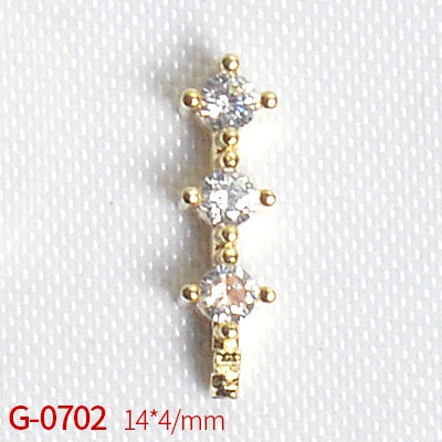 Nail Art Jewelry Metal Zircon Simple Style Flower Pattern Leaves Rabbit Pendant