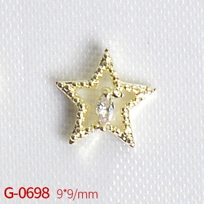 Nail Art Jewelry Metal Zircon Simple Style Flower Pattern Leaves Rabbit Pendant