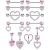 Nail Ring Heartshaped Zircon Stainless Steel Geometric Electroplating Style