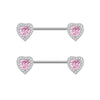 Nail Ring Heartshaped Zircon Stainless Steel Geometric Electroplating Style
