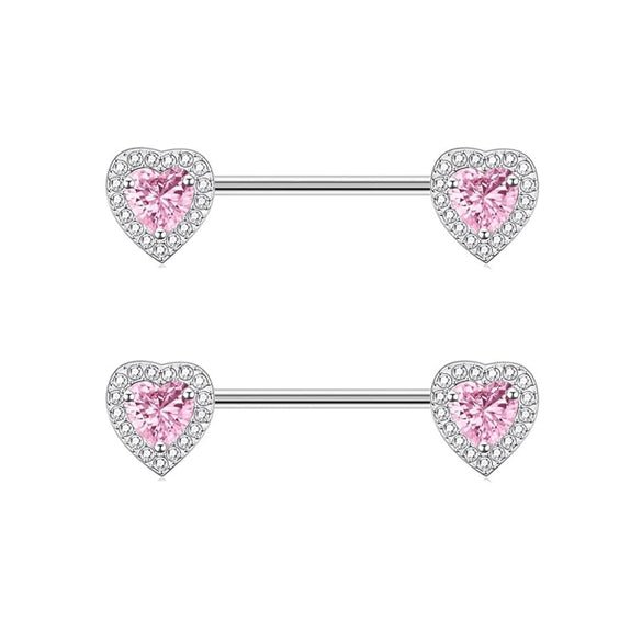 Nail Ring Heartshaped Zircon Stainless Steel Geometric Electroplating Style