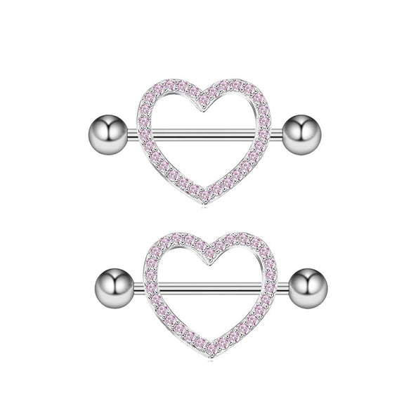 Nail Ring Heartshaped Zircon Stainless Steel Geometric Electroplating Style
