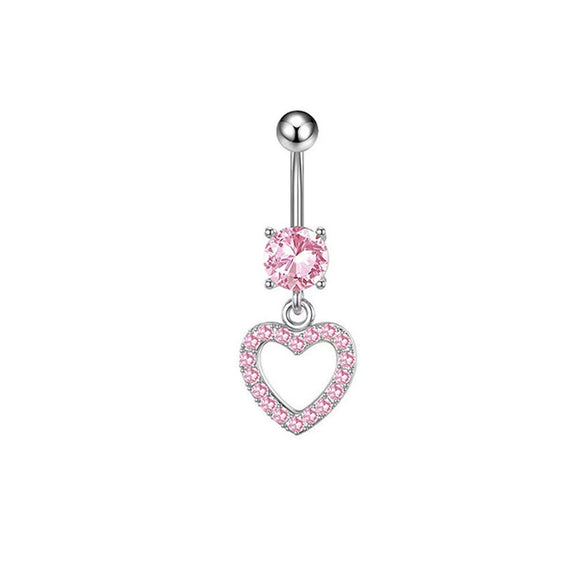 Nail Ring Heartshaped Zircon Stainless Steel Geometric Electroplating Style