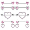 Nail Ring Heartshaped Zircon Stainless Steel Geometric Electroplating Style