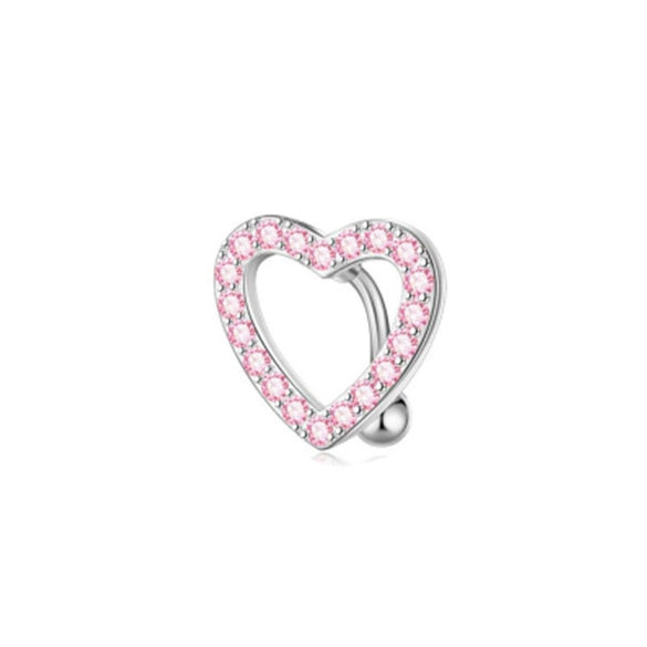 Nail Ring Heartshaped Zircon Stainless Steel Geometric Electroplating Style