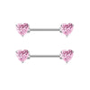 Nail Ring Heartshaped Zircon Stainless Steel Geometric Electroplating Style