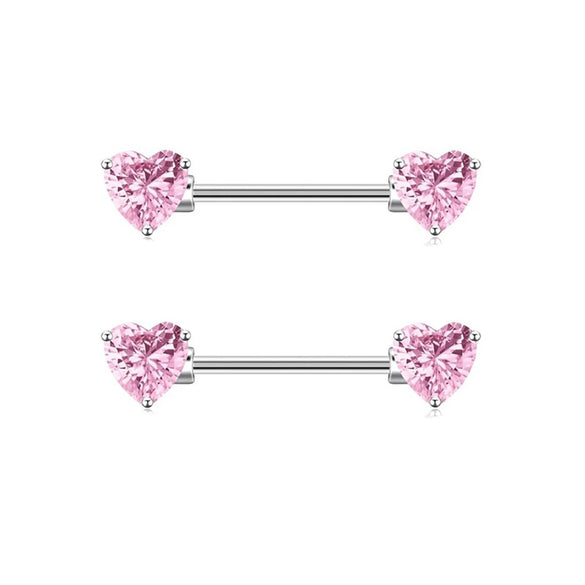 Nail Ring Heartshaped Zircon Stainless Steel Geometric Electroplating Style