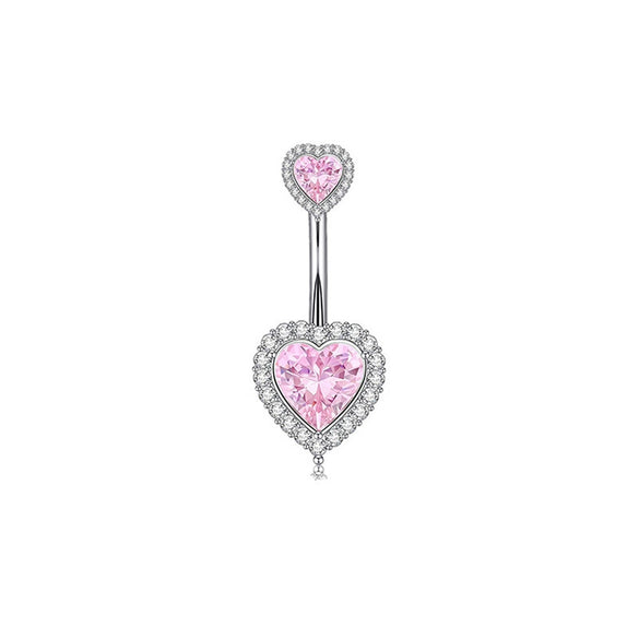 Nail Ring Heartshaped Zircon Stainless Steel Geometric Electroplating Style