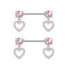 Nail Ring Heartshaped Zircon Stainless Steel Geometric Electroplating Style