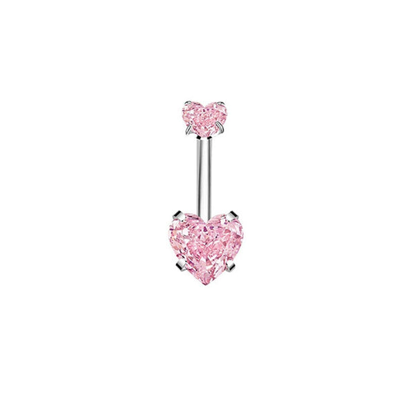 Nail Ring Heartshaped Zircon Stainless Steel Geometric Electroplating Style