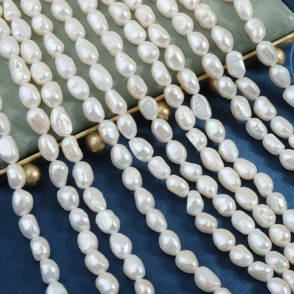 Naked Freshwater Pearl Specialshaped Doublesided Light Straight Hole