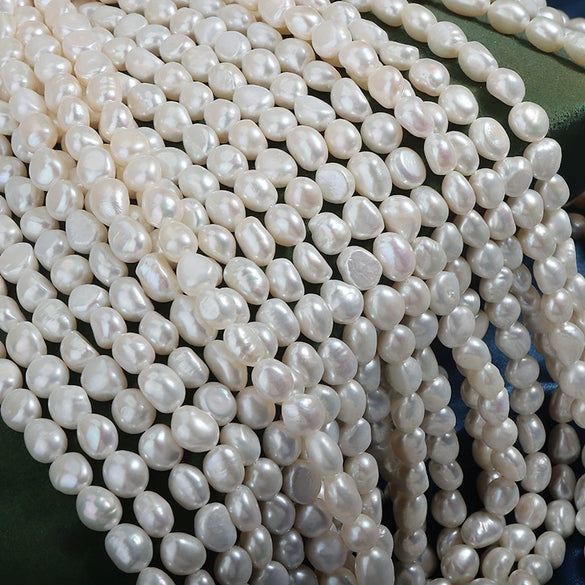 Naked Freshwater Pearls Light Baroque Style Straight Hole