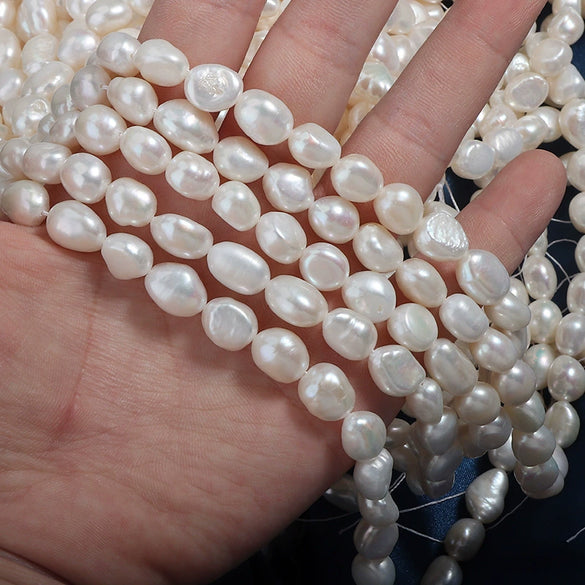 Naked Freshwater Pearls Light Baroque Style Straight Hole