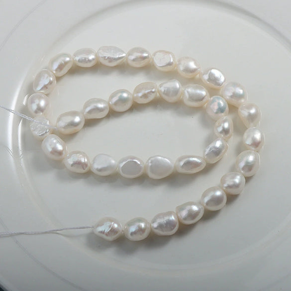 Naked Freshwater Pearls Light Baroque Style Straight Hole