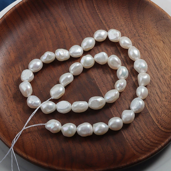 Naked Freshwater Pearls Light Baroque Style Straight Hole