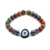 Natural Agate Beaded Couple Bracelet Geometric Devil Eye Hand String Unisex Fashion Jewelry
