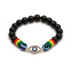 Natural Agate Beaded Couple Bracelet Geometric Devil Eye Hand String Unisex Fashion Jewelry