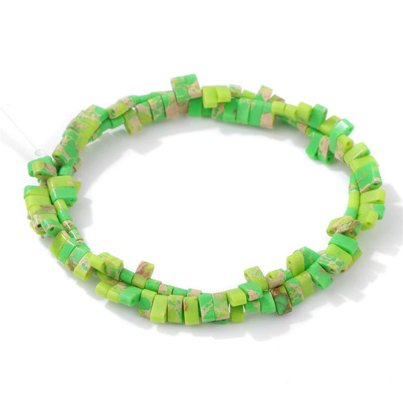Natural Agate Rectangular Double Hole Beads Diy Handmade Beaded Bracelet Ring Decoration Accessories
