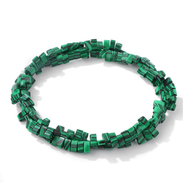 Natural Agate Rectangular Double Hole Beads Diy Handmade Beaded Bracelet Ring Decoration Accessories