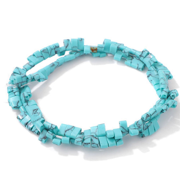 Natural Agate Rectangular Double Hole Beads Diy Handmade Beaded Bracelet Ring Decoration Accessories
