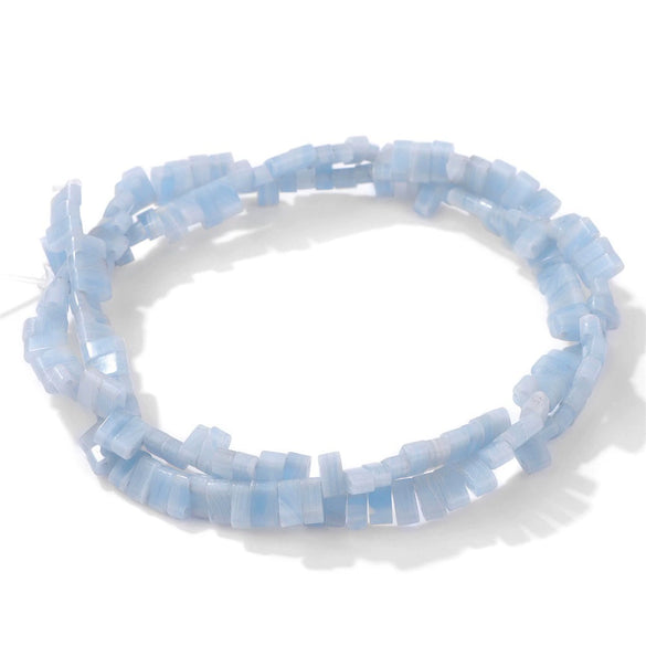 Natural Agate Rectangular Double Hole Beads Diy Handmade Beaded Bracelet Ring Decoration Accessories