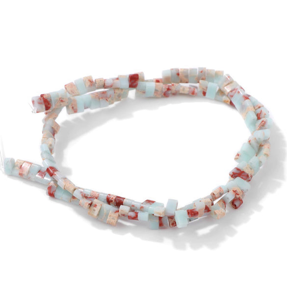 Natural Agate Rectangular Double Hole Beads Diy Handmade Beaded Bracelet Ring Decoration Accessories