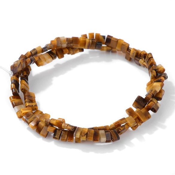 Natural Agate Rectangular Double Hole Beads Diy Handmade Beaded Bracelet Ring Decoration Accessories