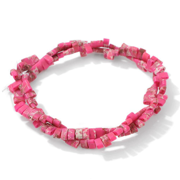 Natural Agate Rectangular Double Hole Beads Diy Handmade Beaded Bracelet Ring Decoration Accessories