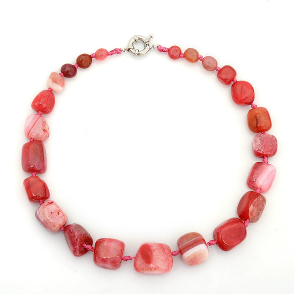 Natural Agate Stone Pendant Necklace Minimalist Ins Style Crystal Pendant Necklace