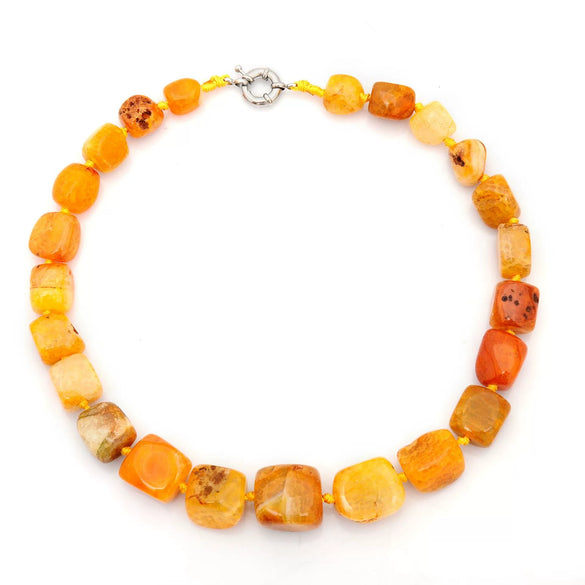 Natural Agate Stone Pendant Necklace Minimalist Ins Style Crystal Pendant Necklace