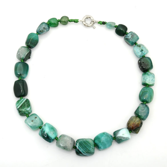 Natural Agate Stone Pendant Necklace Minimalist Ins Style Crystal Pendant Necklace