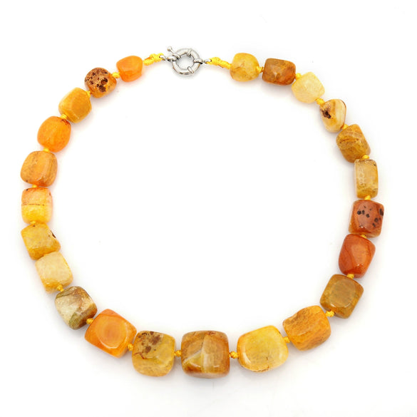 Natural Agate Stone Pendant Necklace Minimalist Ins Style Crystal Pendant Necklace