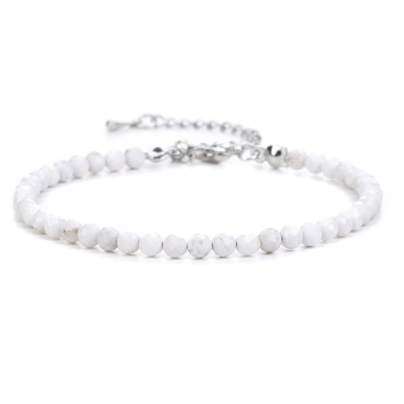 Natural Amethyst Crystal Beaded Women’s Bracelet With Geometric Design Single Strand Bracelet