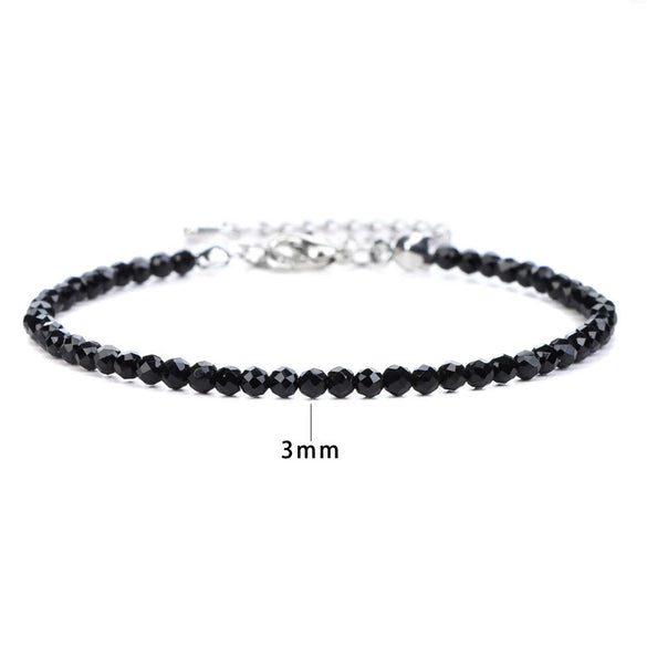 Natural Amethyst Crystal Beaded Women’s Bracelet With Geometric Design Single Strand Bracelet