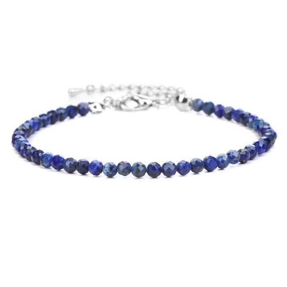 Natural Amethyst Crystal Beaded Women’s Bracelet With Geometric Design Single Strand Bracelet