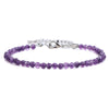 Natural Amethyst Crystal Beaded Women’s Bracelet With Geometric Design Single Strand Bracelet