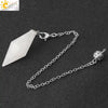 Natural Amethyst Crystal Hexagonal Pyramid Pendant Minimalist Cone Section Stone Jewelry Pendant
