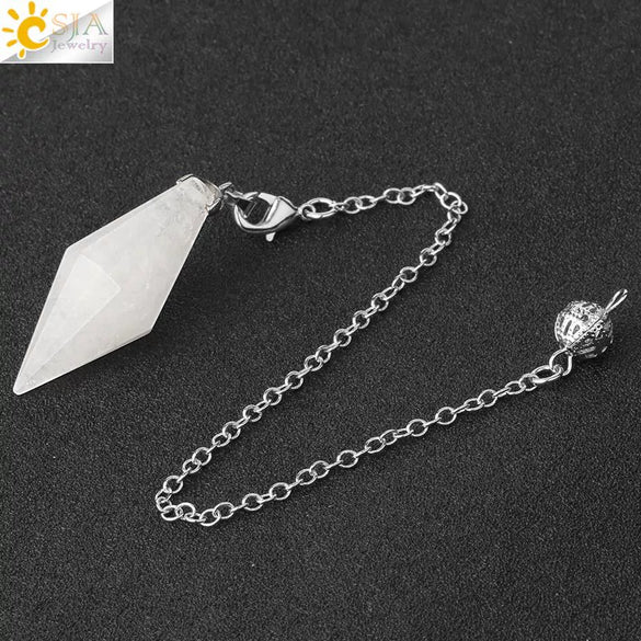 Natural Amethyst Crystal Hexagonal Pyramid Pendant Minimalist Cone Section Stone Jewelry Pendant
