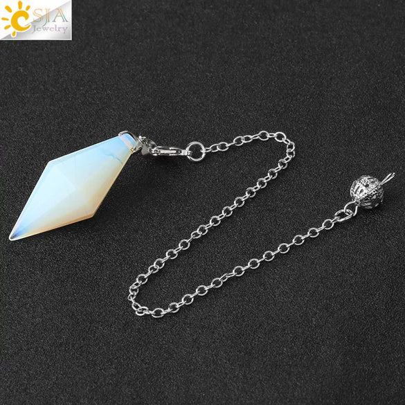 Natural Amethyst Crystal Hexagonal Pyramid Pendant Minimalist Cone Section Stone Jewelry Pendant