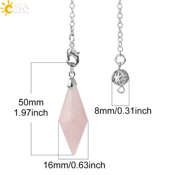 Natural Amethyst Crystal Hexagonal Pyramid Pendant Minimalist Cone Section Stone Jewelry Pendant