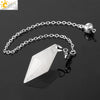 Natural Amethyst Crystal Hexagonal Pyramid Pendant Minimalist Cone Section Stone Jewelry Pendant