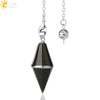 Natural Amethyst Crystal Pendulum Cone Pendant Minimalist Drop Shape Cut Stone Jewelry