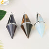 Natural Amethyst Crystal Pendulum Cone Pendant Minimalist Drop Shape Cut Stone Jewelry
