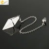 Natural Amethyst Crystal Pendulum Cone Pendant Minimalist Drop Shape Cut Stone Jewelry
