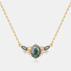 Natural Aqua Agate Women's S925 Silver Geometric Clavicle Necklace