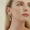 Natural Baroque Pearl Simple Retro Long Knot Slimming Earrings