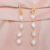 Natural Baroque Pearl Simple Retro Long Knot Slimming Earrings