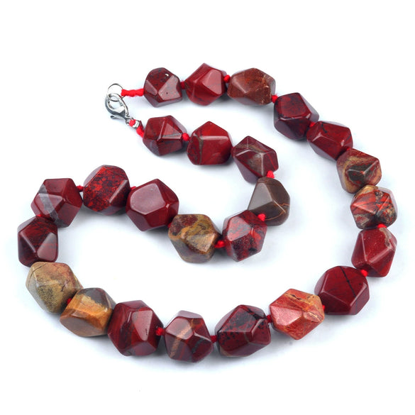 Natural Crystal Agate Jade Irregular Polished Necklace