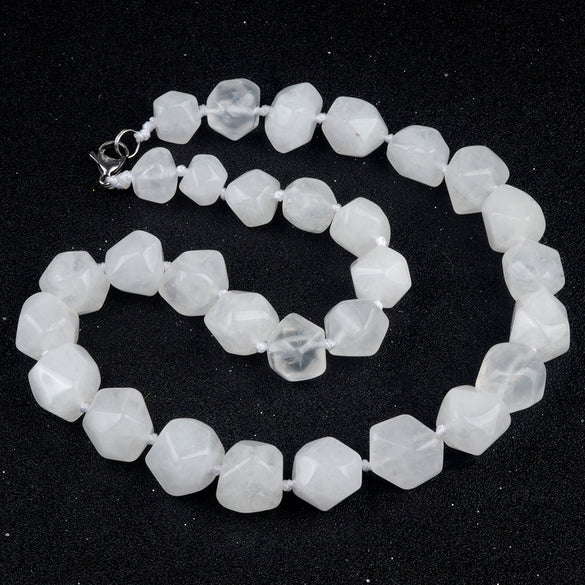 Natural Crystal Agate Jade Irregular Polished Necklace